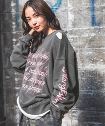 【UNISEX】カスレロゴダメージスウェット