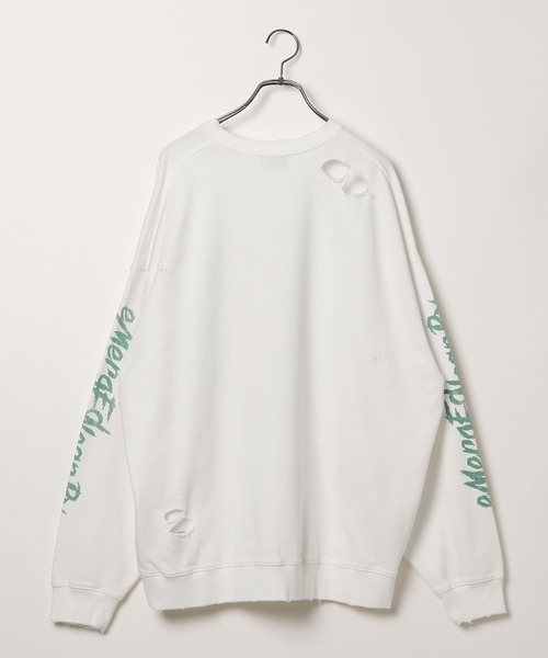 PBLIM(ページボーイリム)の「【UNISEX】カスレロゴダメージスウェット(スウェット・レディース・ピンク/ホワイト/チャコールグレー・MEDIUM/LARGE)」の17枚目の写真