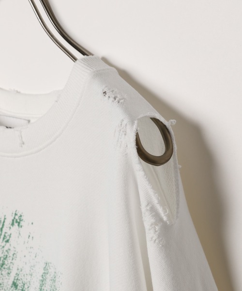 PBLIM(ページボーイリム)の「【UNISEX】カスレロゴダメージスウェット(スウェット・レディース・ピンク/ホワイト/チャコールグレー・MEDIUM/LARGE)」の20枚目の写真