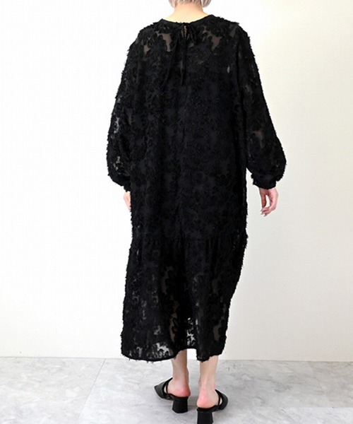 STYLEBLOCK(スタイルブロック)の「花柄シアージャガード前後2WAYセットワンピース(ワンピース・レディース・アイボリー/ブルー/ブラック/グレー・M)」の10枚目の写真