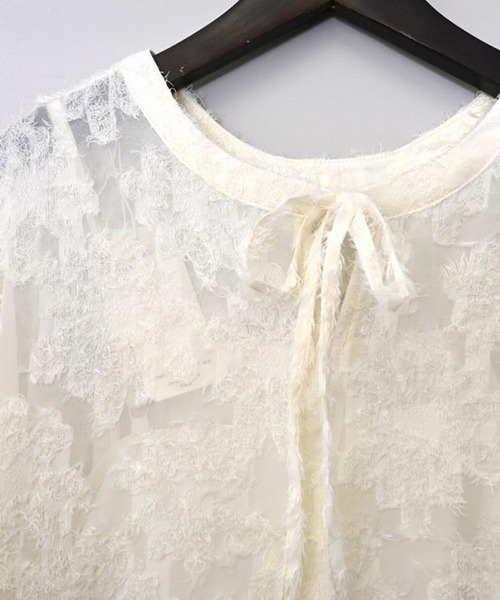 STYLEBLOCK(スタイルブロック)の「花柄シアージャガード前後2WAYセットワンピース(ワンピース・レディース・アイボリー/ブルー/ブラック/グレー・M)」の8枚目の写真