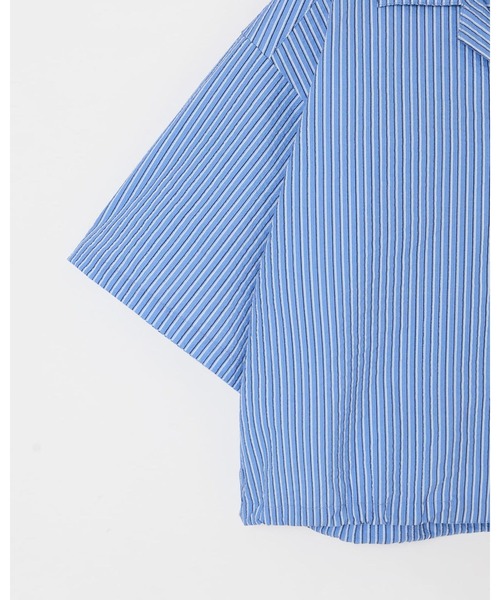 ブラウス シャツ THOUSAND MILE/ショートスリーブシャツ ストライプ レディース THOUSAND MILE ブラウス シャツ 「THOUSAND MILE」SHORT SLEEVE