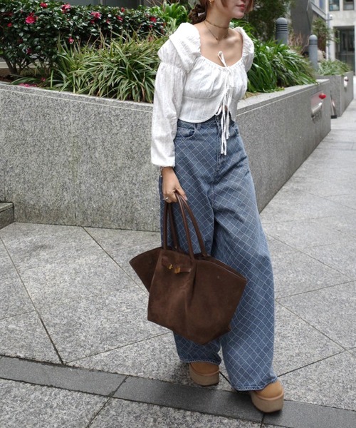 HEILIS(ヘイリス)の「《hideka select》コットン刺繍リボン長袖ブラウス / ボレロ 刺繍ブラウス ショート丈 クロップド丈 アイボリー ホワイト コンパクト(シャツ/ブラウス・レディース・アイボリー・FREE)」の7枚目の写真