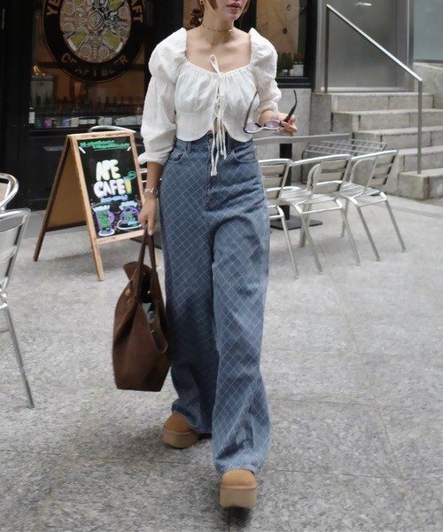 HEILIS(ヘイリス)の「《hideka select》コットン刺繍リボン長袖ブラウス / ボレロ 刺繍ブラウス ショート丈 クロップド丈 アイボリー ホワイト コンパクト(シャツ/ブラウス・レディース・アイボリー・FREE)」の8枚目の写真