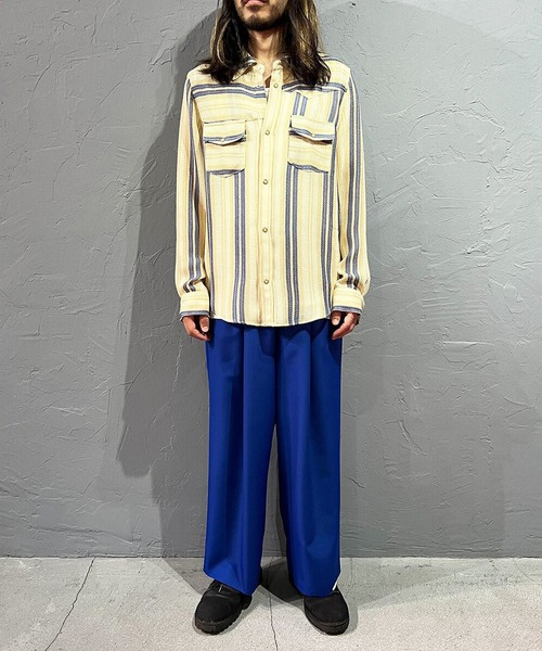 DIET BUTCHER（ダイエットブッチャー）の「DIET BUTCHER/ダイエットブッチャー Mixed leno weave shirt シャツ（シャツ/ブラウス・メンズ・ベージュ/ブラック・1/2/3）」の10枚目の写真