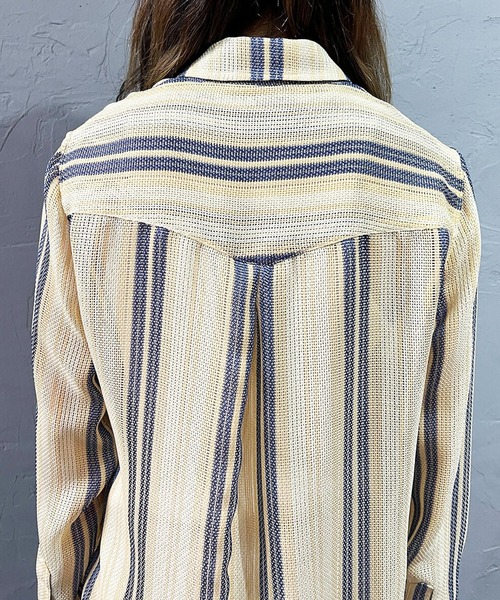 DIET BUTCHER（ダイエットブッチャー）の「DIET BUTCHER/ダイエットブッチャー Mixed leno weave shirt シャツ（シャツ/ブラウス・メンズ・ベージュ/ブラック・1/2/3）」の8枚目の写真