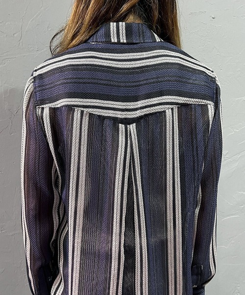 DIET BUTCHER（ダイエットブッチャー）の「DIET BUTCHER/ダイエットブッチャー Mixed leno weave shirt シャツ（シャツ/ブラウス・メンズ・ベージュ/ブラック・1/2/3）」の5枚目の写真