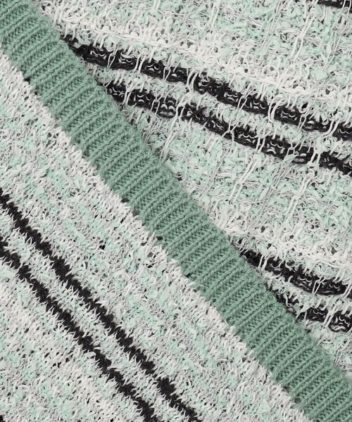 【美品】自由区 2023AW ミックスツイードニット カーディガン ブルー 38 セール】 【PREMIUM KNIT COLLECTION】ミックスツイードニット