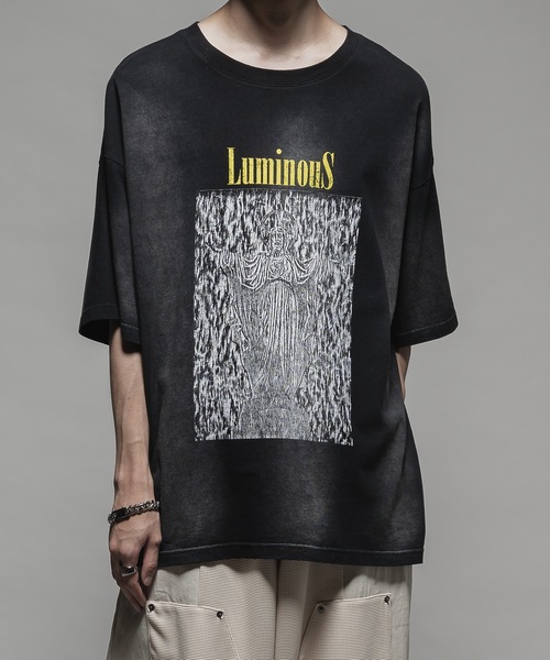 CASPER JOHN(キャスパージョン)の「Handcraft print T-shirts/ハンドクラフトプリントTシャツ(Tシャツ/カットソー・メンズ・ブラック/ホワイト/ブラウン/グレー/ブラック系その他・LARGE/MEDIUM/SMALL/X-SMALL)」の3枚目の写真