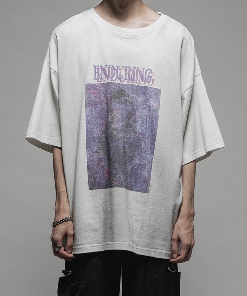 CASPER JOHN(キャスパージョン)の「Handcraft print T-shirts/ハンドクラフトプリントTシャツ(Tシャツ/カットソー・メンズ・ブラック/ホワイト/ブラウン/グレー/ブラック系その他・LARGE/MEDIUM/SMALL/X-SMALL)」の7枚目の写真