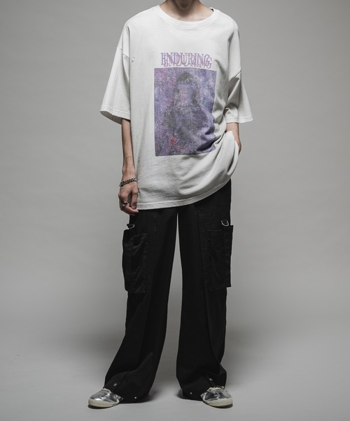CASPER JOHN(キャスパージョン)の「Handcraft print T-shirts/ハンドクラフトプリントTシャツ(Tシャツ/カットソー・メンズ・ブラック/ホワイト/ブラウン/グレー/ブラック系その他・LARGE/MEDIUM/SMALL/X-SMALL)」の11枚目の写真