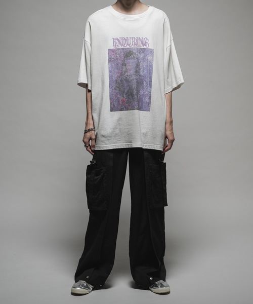 CASPER JOHN(キャスパージョン)の「Handcraft print T-shirts/ハンドクラフトプリントTシャツ(Tシャツ/カットソー・メンズ・ブラック/ホワイト/ブラウン/グレー/ブラック系その他・LARGE/MEDIUM/SMALL/X-SMALL)」の10枚目の写真