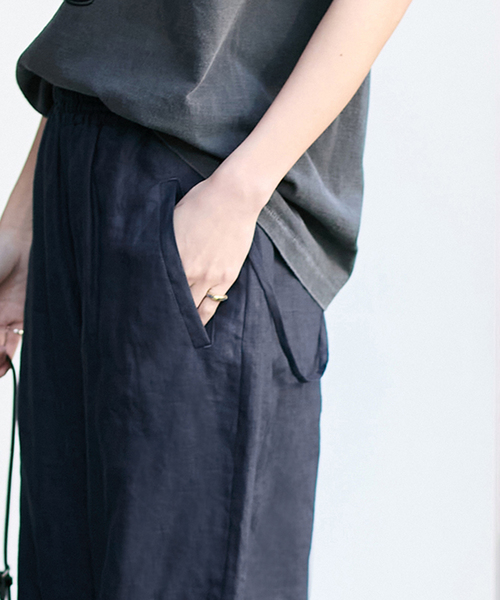 JOURNAL STANDARD(ジャーナルスタンダード)の「ソフトゼフィールリネンワイドパンツ(その他パンツ・レディース・ベージュ/ネイビー・36/38)」の8枚目の写真