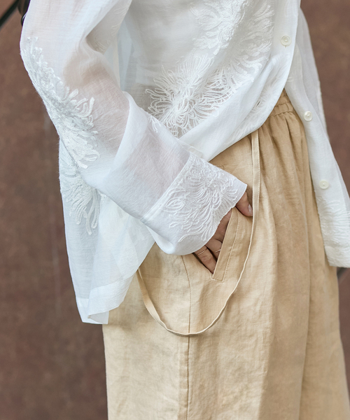 JOURNAL STANDARD(ジャーナルスタンダード)の「ソフトゼフィールリネンワイドパンツ(その他パンツ・レディース・ベージュ/ネイビー・36/38)」の15枚目の写真