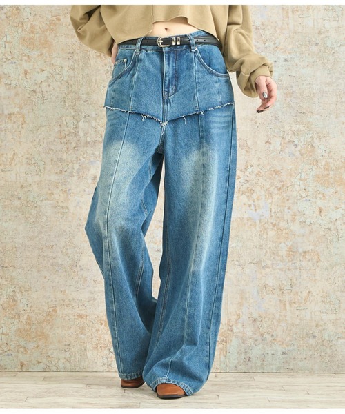 ANAP(アナップ)の「レイヤード風デニムパンツ(デニムパンツ・レディース・ブルー・M/S)」の7枚目の写真