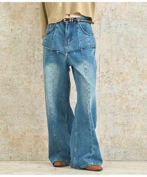ANAP(アナップ)の「レイヤード風デニムパンツ(デニムパンツ・レディース・ブルー・M/S)」の6枚目の写真