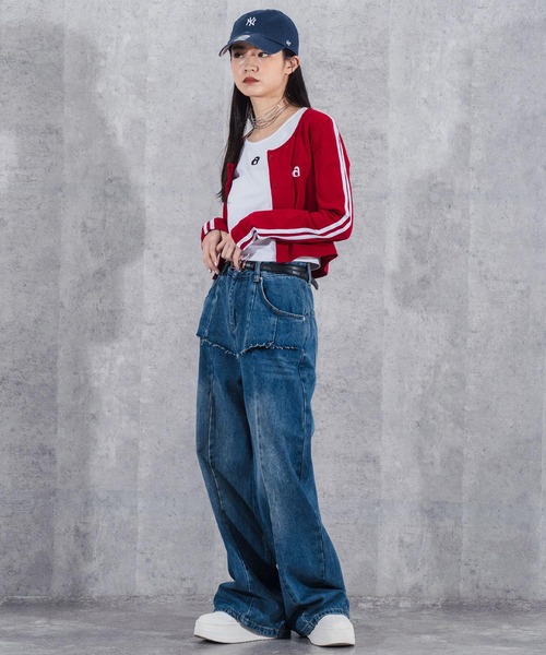 ANAP(アナップ)の「レイヤード風デニムパンツ(デニムパンツ・レディース・ブルー・M/S)」の3枚目の写真