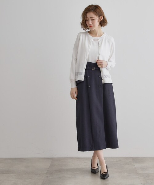 grove（グローブ）の「【雑誌掲載】シアー素材使いアンサンブルニット（アンサンブル・レディース・ブルー系その他/ブラック/オフホワイト・01/02/03/04/05）」の5枚目の写真