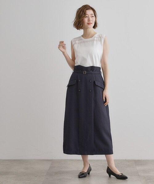 grove（グローブ）の「【雑誌掲載】シアー素材使いアンサンブルニット（アンサンブル・レディース・ブルー系その他/ブラック/オフホワイト・01/02/03/04/05）」の7枚目の写真