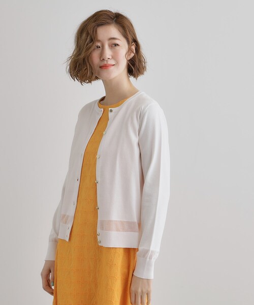 grove（グローブ）の「【雑誌掲載】シアー素材使いアンサンブルニット（アンサンブル・レディース・ブルー系その他/ブラック/オフホワイト・01/02/03/04/05）」の8枚目の写真