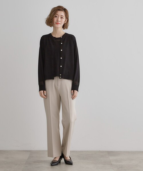 grove（グローブ）の「【雑誌掲載】シアー素材使いアンサンブルニット（アンサンブル・レディース・ブルー系その他/ブラック/オフホワイト・01/02/03/04/05）」の12枚目の写真