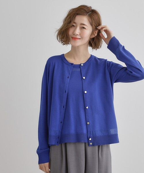 grove（グローブ）の「【雑誌掲載】シアー素材使いアンサンブルニット（アンサンブル・レディース・ブルー系その他/ブラック/オフホワイト・01/02/03/04/05）」の18枚目の写真