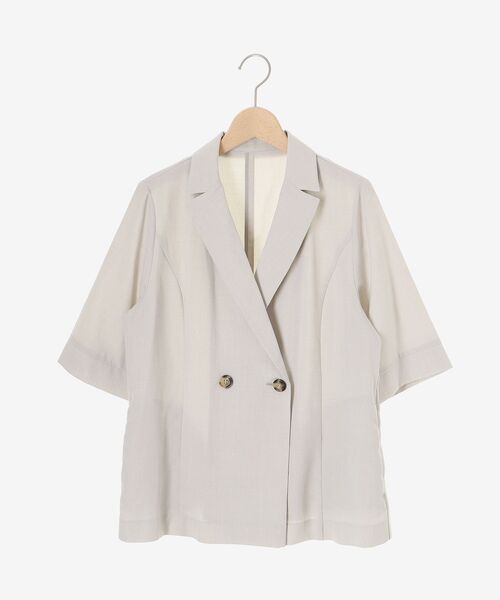 le.coeur blanc（ルクールブラン）の「タンブラーブッチャーハーフスリーブジャケット（その他トップス・レディース・チャコールグレー/ネイビー/ライトグレー・38）」の4枚目の写真