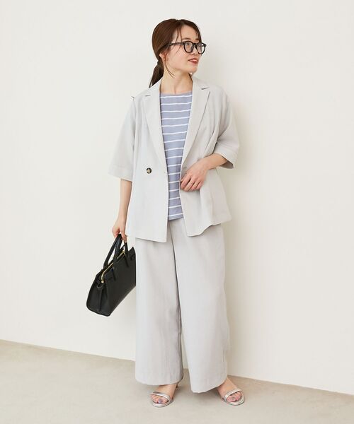 le.coeur blanc（ルクールブラン）の「タンブラーブッチャーハーフスリーブジャケット（その他トップス・レディース・チャコールグレー/ネイビー/ライトグレー・38）」の15枚目の写真