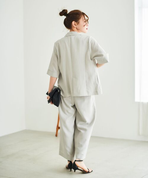 le.coeur blanc（ルクールブラン）の「タンブラーブッチャーハーフスリーブジャケット（その他トップス・レディース・チャコールグレー/ネイビー/ライトグレー・38）」の22枚目の写真