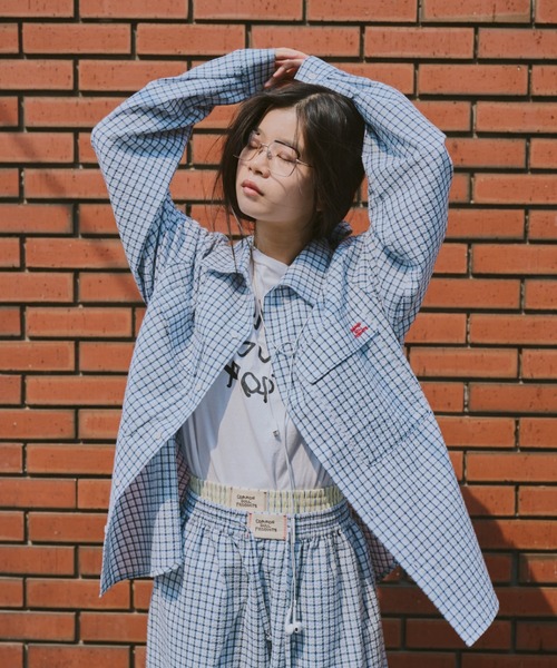 common gull products.（コモンガルプロダクツ）の「おやすみと行ってきますのシャツ（シャツ/ブラウス・レディース・ブルー系/イエロー系・LARGE/MEDIUM）」の8枚目の写真