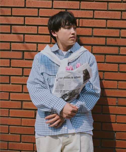 common gull products.（コモンガルプロダクツ）の「おやすみと行ってきますのシャツ（シャツ/ブラウス・レディース・ブルー系/イエロー系・LARGE/MEDIUM）」の11枚目の写真