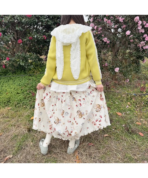 PINK HOUSE（ピンクハウス）の「うさぎの耳フード付きローンタブリエ