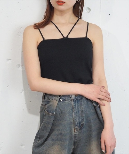 tiptop(ティップトップ)の「テレコカップ付きマルチwayキャミソール(キャミソール・レディース・ブラック/イエロー/オフホワイト/ピンク・FREE)」の6枚目の写真