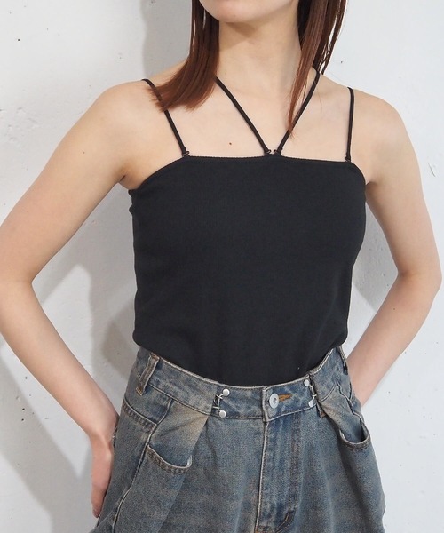 tiptop(ティップトップ)の「テレコカップ付きマルチwayキャミソール(キャミソール・レディース・ブラック/イエロー/オフホワイト/ピンク・FREE)」の7枚目の写真