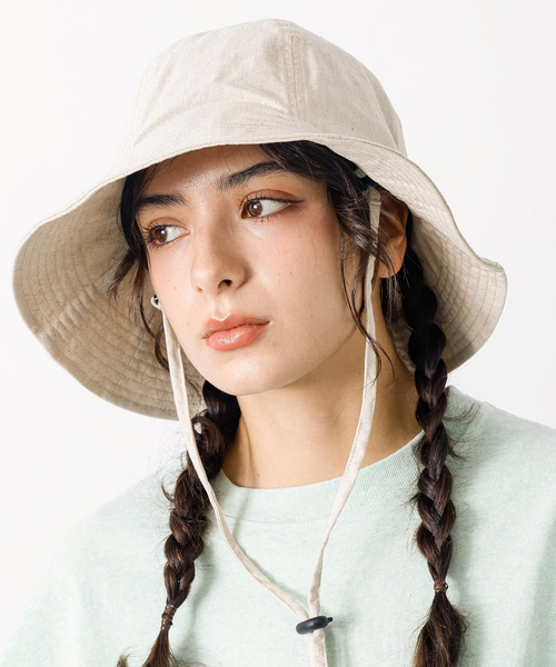 Ruben（ルーベン）の「【RUBEN / ルーベン】リネンチューリップハット / UV CUT / 接触冷感 / 2WAY【WEB限定】（ハット・レディース・グリーン/ブルー/ブラック/アイボリー・フリー）」の2枚目の写真