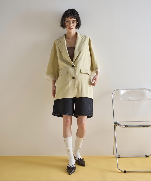THE YOn（ザヨン）の「ハーフキュロットデニムパンツ（デニムパンツ・レディース・ブラック/ライトブルー・S/M）」の13枚目の写真
