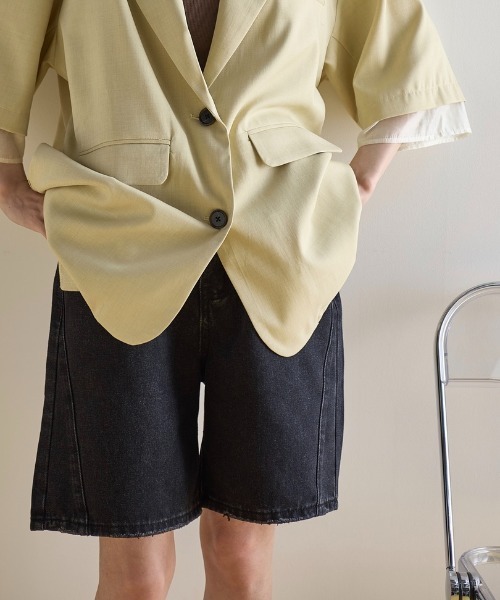 THE YOn（ザヨン）の「ハーフキュロットデニムパンツ（デニムパンツ・レディース・ブラック/ライトブルー・S/M）」の16枚目の写真