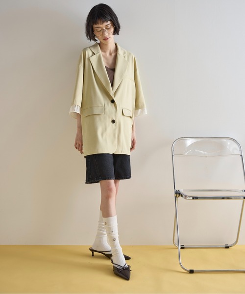 THE YOn（ザヨン）の「ハーフキュロットデニムパンツ（デニムパンツ・レディース・ブラック/ライトブルー・S/M）」の14枚目の写真
