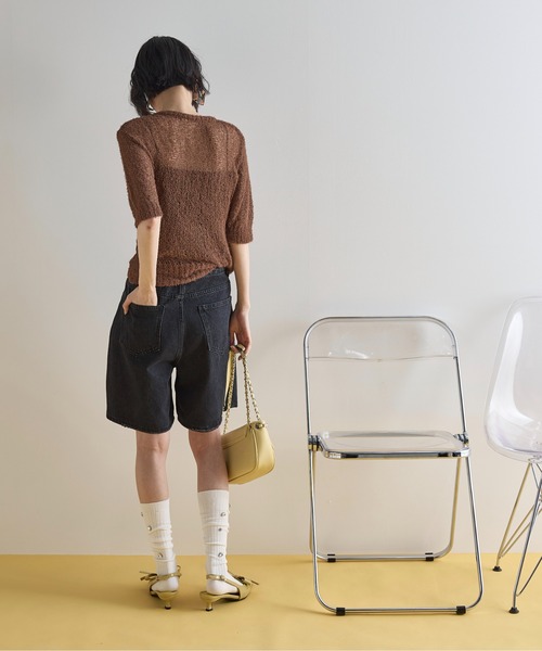 THE YOn（ザヨン）の「ハーフキュロットデニムパンツ（デニムパンツ・レディース・ブラック/ライトブルー・S/M）」の11枚目の写真