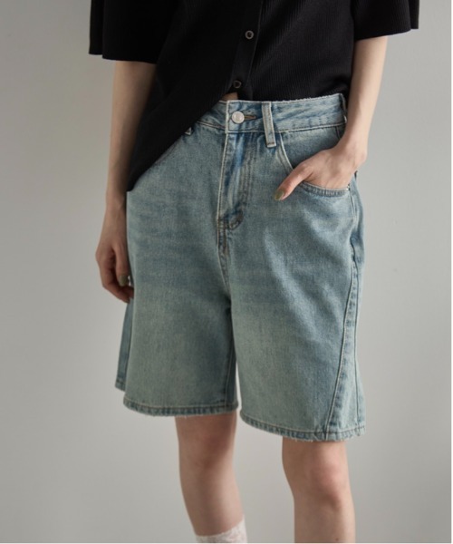 THE YOn（ザヨン）の「ハーフキュロットデニムパンツ（デニムパンツ・レディース・ブラック/ライトブルー・S/M）」の18枚目の写真