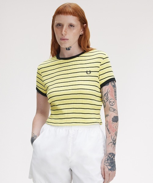 Fred Perry ストライプ Tシャツ | ピンク | FARFETCH JP