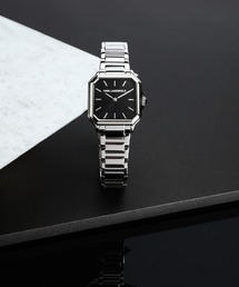 KARL LAGERFELD（カールラガーフェルド）の「「KARL LAGERFELD/カール・ラガーフェルド」スクエア クラシック - サンレイ ダイヤル シルバー ブレスレット（アナログ腕時計）」