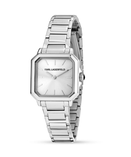 KARL LAGERFELD（カールラガーフェルド）の「「KARL LAGERFELD/カール・ラガーフェルド」スクエア クラシック - サンレイ ダイヤル シルバー ブレスレット（アナログ腕時計・レディース・シルバー/シルバー×ブラック・FREE）」の14枚目の写真