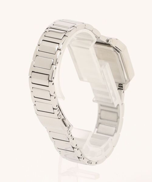 KARL LAGERFELD（カールラガーフェルド）の「「KARL LAGERFELD/カール・ラガーフェルド」スクエア クラシック - サンレイ ダイヤル シルバー ブレスレット（アナログ腕時計・レディース・シルバー/シルバー×ブラック・FREE）」の5枚目の写真