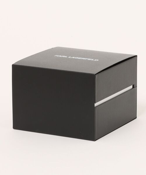 KARL LAGERFELD（カールラガーフェルド）の「「KARL LAGERFELD/カール・ラガーフェルド」スクエア クラシック - サンレイ ダイヤル シルバー ブレスレット（アナログ腕時計・レディース・シルバー/シルバー×ブラック・FREE）」の6枚目の写真