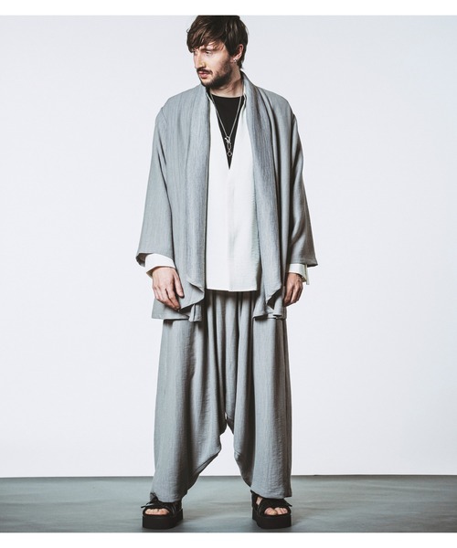 NO ID.(ノーアイディ)の「【NO ID.】Drawstring V Neck Big Shirt / ドローストリング V ネック ビッグ シャツ(シャツ/ブラウス・メンズ・ホワイト/ブラック/グレー・ONE SIZE)」の18枚目の写真