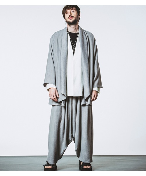 NO ID.(ノーアイディ)の「【NO ID.】Drawstring V Neck Big Shirt / ドローストリング V ネック ビッグ シャツ(シャツ/ブラウス・メンズ・ホワイト/ブラック/グレー・ONE SIZE)」の19枚目の写真