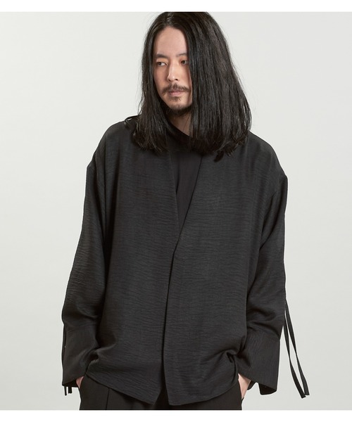 NO ID.(ノーアイディ)の「【NO ID.】Drawstring V Neck Big Shirt / ドローストリング V ネック ビッグ シャツ(シャツ/ブラウス・メンズ・ホワイト/ブラック/グレー・ONE SIZE)」の10枚目の写真