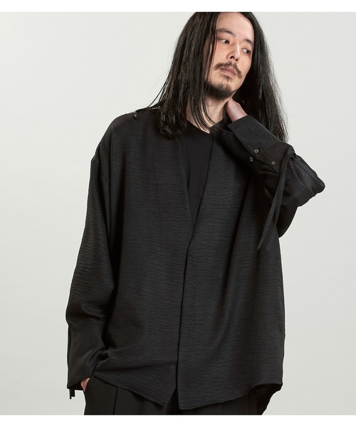 NO ID.(ノーアイディ)の「【NO ID.】Drawstring V Neck Big Shirt / ドローストリング V ネック ビッグ シャツ(シャツ/ブラウス・メンズ・ホワイト/ブラック/グレー・ONE SIZE)」の11枚目の写真