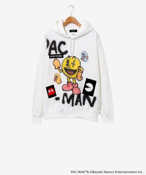 ROYAL FLASH（ロイヤルフラッシュ）の「【GUERNIKA×パックマン】PAC-MAN PAINT HOODIE / PAC-MAN（パーカー・メンズ・ホワイト・XL/2XL）」の3枚目の写真